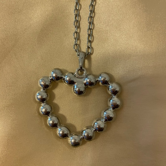 Silver Heart Earring and Necklace Set - Picture 4 of 4